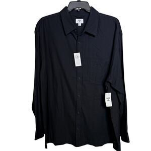 Mode of One Men's Relaxed-Fit Flannel Shirt, Deep Black XXL $60